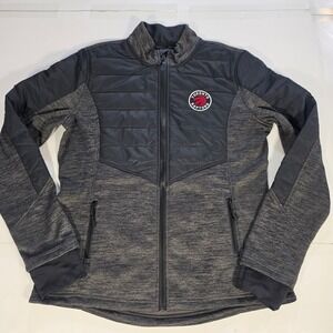 Levelwear Toronto Raptors Mens Hybrid Quilted Fleece Jacket Grey Black Large